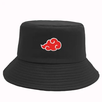 Летняя шляпа с вышивкой и логотипом Red Cloud, женская Мужская Панама, панама Рыбака, шляпа от солнца из аниме Акацуки