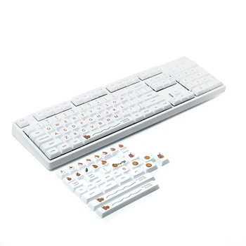 Оранжевая тематическая клавиша PBT с 5-сторонними колпачками для сублимации краски для механической клавиатуры MX Switch Профиль XDA для 142 клавиш