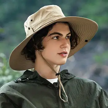 Женская солнцезащитная шляпа с широкими полями 12 см, летняя однотонная ковбойская шляпа, водонепроницаемая кепка для пеших прогулок, горного кемпинга