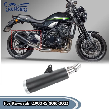 Труба глушителя Черная Длинная из нержавеющей стали для Kawasaki Z900RS 2018 2019 2020 2021 2022 2023 Аксессуары для мотоциклов