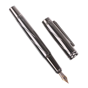 Винтажная роскошная мужская металлическая перьевая ручка со средним наконечником 0,5 мм, принадлежности для письма