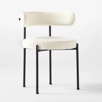 Удобные круглые обеденные стулья На черных металлических ножках, Современный минималистичный обеденный стул со спинкой для отдыха, мебель для дома Silla Comedor