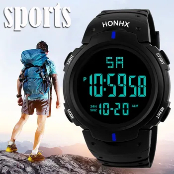 Модные мужские светодиодные походные цифровые кварцевые военные спортивные часы с датой, роскошные спортивные мужские часы Reloj Hombre