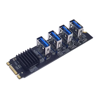M.2 Riser Card M2 NGFF NVME к PCIE PCI Express X16 1-4 USB 3.0 Слот Мультипликатор Концентратор Адаптер Для Майнинга Antminer Bitcoin Miner
