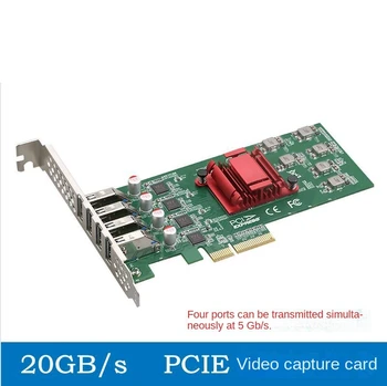 20G PCIe от 4x до 4 USB 3.0 дополнительная карта Vision Grabber PCI Express Riser Card