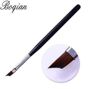 BQAN Кисть для ногтей с французским наконечником Серебристо-черная ручка в форме полумесяца Акриловая живопись Ручка для рисования Маникюрный инструмент для дизайна ногтей УФ-гель