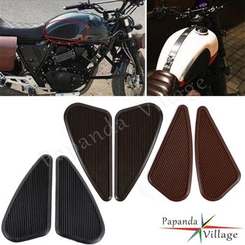 Универсальные мотоциклетные винтажные наколенники для бензобака Cafe Racer, ретро резиновые наклейки на топливные баки для Harley Honda Cafe Racer Classic