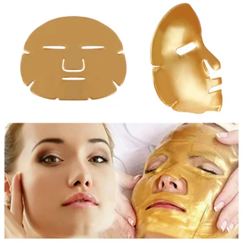 Коллагеновая маска для лица из 24-каратного золота, Кристально-Золотые Увлажняющие Антивозрастные маски для лица, Женское косметическое средство для ухода за кожей лица