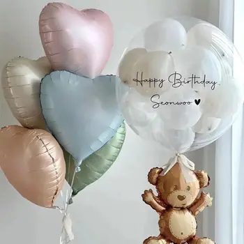 1 комплект воздушных шаров из фольги с сердечками карамельного цвета, 32-дюймовый воздушный шар с номером, украшение для вечеринки в честь 1-го дня рождения, Свадьба, подарки для душа ребенка