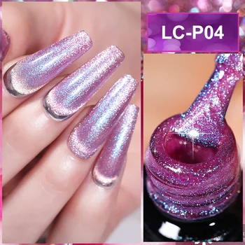 Магнитный гель-лак для ногтей LILYCUTE 9D Laser Cat Летний Фиолетовый блеск Spar, полупостоянный Гель-лак для ногтей