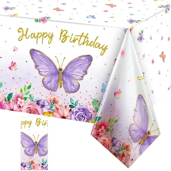 Фиолетовые бабочки, украшения на день рождения, Фон для посуды, вечеринка по случаю 1-го дня рождения, Крещение в душе ребенка для девочек, Принадлежности для раскрытия пола