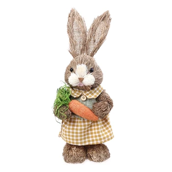 Милый соломенный кролик пасхальные украшения для дома, сада, свадьбы