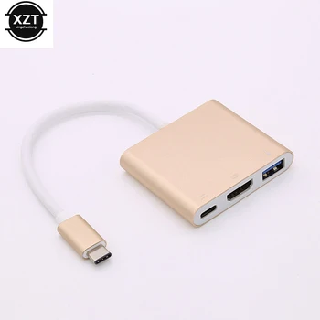 USB 3.1 Type C, Совместимый с HDMI, USB 3.0 Type C, Женский КОНЦЕНТРАТОР, многопортовый адаптер USB C, Док-кабель для Macbook Pro