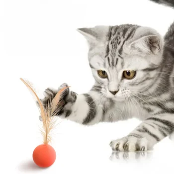 1 шт. Игрушка для кошек Надувной мяч, интерактивный дразнящий Мяч для кошек, Избавляющий от скуки, Товары для игрушек для домашних животных с высоким отскоком