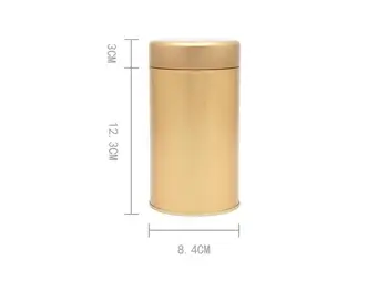 Размер: диаметр 84x153 мм для жестяной коробки для чая весом 150 г, круглый контейнер для чая с герметичной защелкивающейся крышкой, коробка для упаковки пищевых продуктов