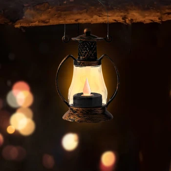 Ретро Светодиодный светильник-свеча, Портативный Электронный Настольный Подвесной ночник, украшения для праздника, свадьбы, украшения для дома