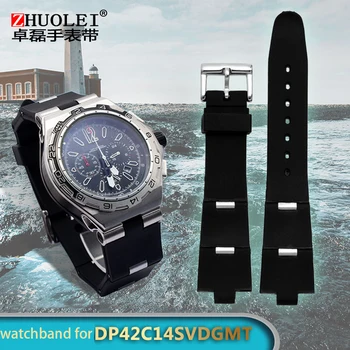 Силиконовый ремешок для часов Bvlgari ремешок для часов 22 мм * 8 мм черный выпуклый силиконовый ремешок для часов мягкий женский браслет аксессуары для часов