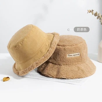 2022 Новая шляпа Женская осенне-зимняя рыбацкая шляпа из овечьего кашемира выглядит маленькой и универсальной Новая корейская версия из овечьей шерсти buck