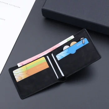 Мужской кошелек из искусственной кожи, Черный / коричневый футляр для визитных карточек, Короткий кошелек для монет 2023, Денежный мешок