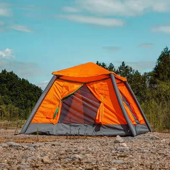 Надувная палатка Автоматическая Водонепроницаемая Воздушная палатка для кемпинга на 2, 3, 4 человека, Складной Куб, Тент для рыбалки, Зима, Лето, Туризм, Зеленая Крыша