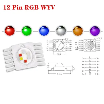 5-50шт 3 Вт-18 Вт RGB RGBW RGBWW RGBWY RGBWYV Высокомощный светодиодный чип 4/ 6 / 8 /10/12 штыревой формовочный светодиодный этап Красочные бусины источника света
