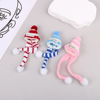 1 комплект мини-кукольного домика, вязаная шапка ручной работы, шарф, Рождество для украшения кукол своими руками