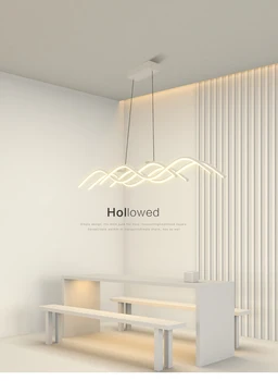 Минималистский современный дизайнерский ресторан минималистская лампа с волновой полосой, обеденная настольная лампа, офисная подвесная лампа