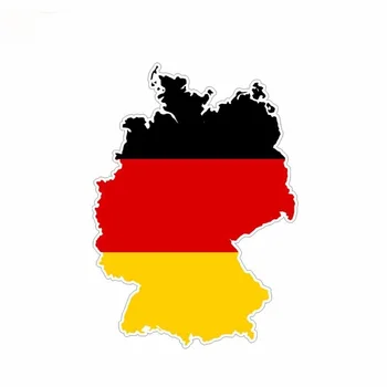 Автомобильные аксессуары Креативные наклейки Карта Германии Флаг ПВХ Наклейка 10,3 см * 14,5 см