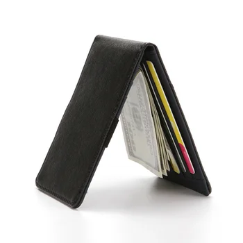 Кожаный мужской деловой кошелек с держателем кредитной карты, мини-бумажник для кредитных карт и кармашки для кошельков