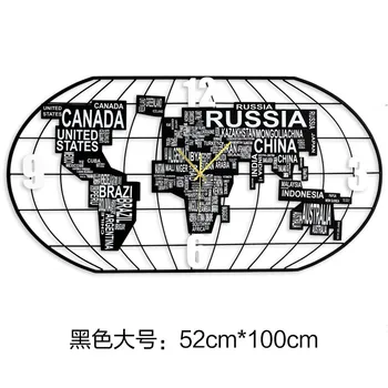 Настенные часы СВЕТОДИОДНЫЙ 3D Часовой механизм Карта мира Часы Настенный Домашний Декор Гостиная Художественный Подарок Zegar Настенное Украшение FZ577