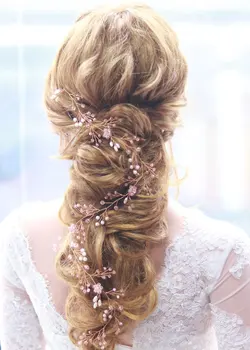 Милая Романтическая Свадебная повязка на голову с хрустальным цветком, украшения для волос, Серебряная Тиара из розового золота, свадебные аксессуары для волос для вечеринки, виноградная лоза для волос