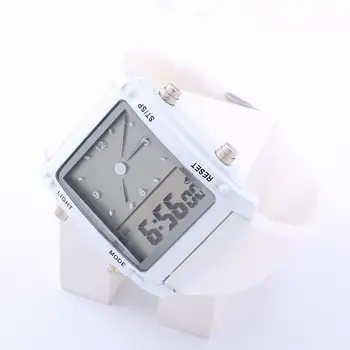 Спортивные электронные часы Электронные часы с большим экраном Легко читаемые Водонепроницаемые Роскошные электронные часы со светящимся двойным дисплеем