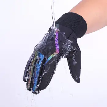 Мужские Женские теплые ветрозащитные перчатки для занятий спортом на открытом воздухе, водонепроницаемые велосипедные перчатки для вождения, зимние перчатки, варежки с сенсорным экраном
