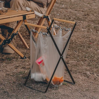 Складной Пластиковый Держатель для подвесного мешка для мусора, Кухонный Органайзер для пикника на открытом воздухе, Стеллаж для хранения мешков для мусора