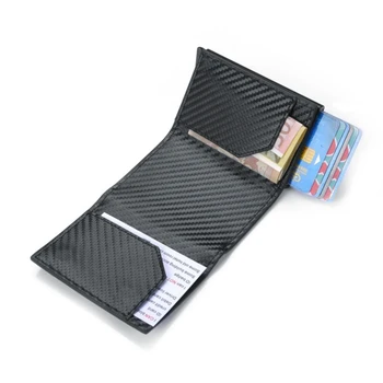 Мужской кошелек с магнитной картой из углеродного волокна, женский алюминиевый чехол для кредитных карт, металлический мини-кошелек с Rfid-блокировкой, ID-держатель банковской карты