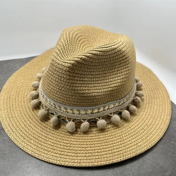 Ковбойская шляпа в стиле бохо Вестерн, пляжные фетровые шляпы ручной работы, праздничная кепка для мужчин и женщин, кепка с загнутыми полями, солнцезащитные шляпы унисекс