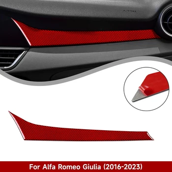 Отделка автомобиля из углеродного волокна, карбоновая наклейка, наклейка для второго пилота, декор для пассажиров Alfa Romeo Giulia 2016-2023 Аксессуары Красный