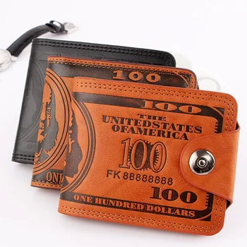 Классический мужской кошелек с долларами, индивидуальность, визитница, карман для кредитных карт, сумка для карточек из искусственной кожи с пряжкой, сумка для карточек
