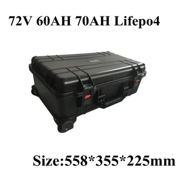 Аккумулятор Lifepo4 76,8V 72V 60Ah 70Ah Чехол Для Колесной Тележки BMS Встроенный IP67 IK08 для EV RV Инвертор ИБП + зарядное устройство