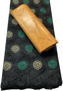 2,5 + 2,5 ярда Швейцарской вуалевой кружевной ткани с вышивкой 2023 г. Уникальный дизайн Ткани Bazin Riche Для женской свадьбы в Гамбии YKM103