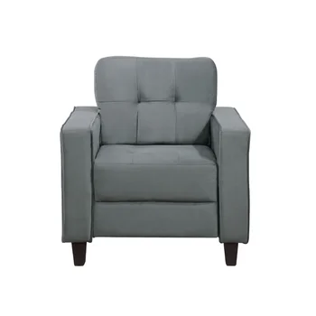 Орисфур. Удобное кресло, современный диван-кушетка для домашней гостиной (1-местный) Серый бархат [на складе в США]