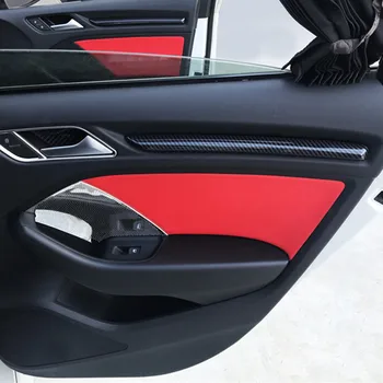 Полоски Для Отделки Дверей Автомобиля ABS Центральная Консоль Украшение Приборной Панели Накладка ABS Для Audi A3 8V 2014-2018 S3 Цвет Углеродного Волокна