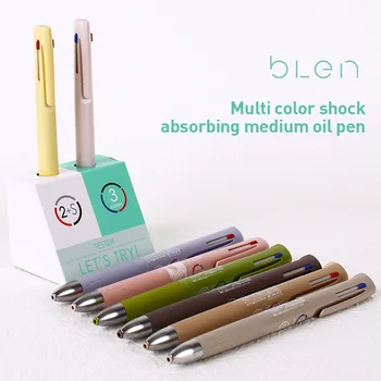 Японская масляная ручка ZEBRA среднего размера, трехцветная шариковая ручка серии ZEBRA BLEN, низкий центр тяжести, гладкая амортизация