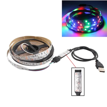 1 М USB RGB 5 В для подсветки Smart TV Светодиодные ленты для украшения игровой комнаты спальни домашнего Рождественского свадебного декора Светодиодные лампы