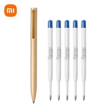Оригинальная Ручка Xiaomi Mijia Metal Sign Pen 0,5 мм Гладкая Швейцарская Пермековая Заправка Черными Чернилами MiKuni Japan Blue Для офисных Студентов