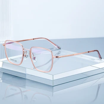 Модные женские очки в оправе из чистого титана, Мужские Близорукие Очки для чтения на заказ, Сверхлегкие прямоугольные очки
