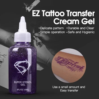 EZ Professional Крем-гель для переноса татуировок в бутылках 4 унции, трафарет для тату-арта, Косметические принадлежности для татуировок