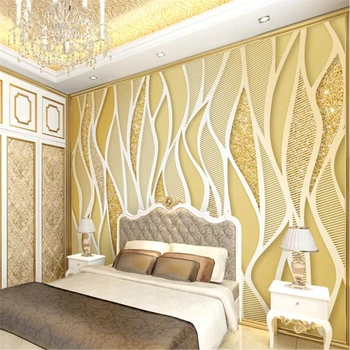 обои beibehang пользовательские фрески гостиная спальня золотой роскошный золотой порошок мигающая линия 3D ТВ фоновая стена