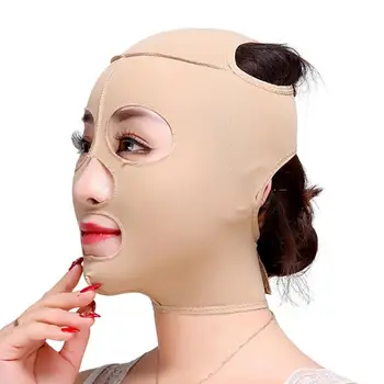 Подтяжка лица Многоразовая Дышащая Косметическая женская повязка для похудения лица, V-образная подтяжка лица, маска для сна