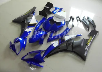 Новые комплекты мотоциклетных обтекателей из АБС-пластика, подходящие для Yamaha YZF 600 R6 2006 2007 06 07, комплект кузова на заказ, синий, черный